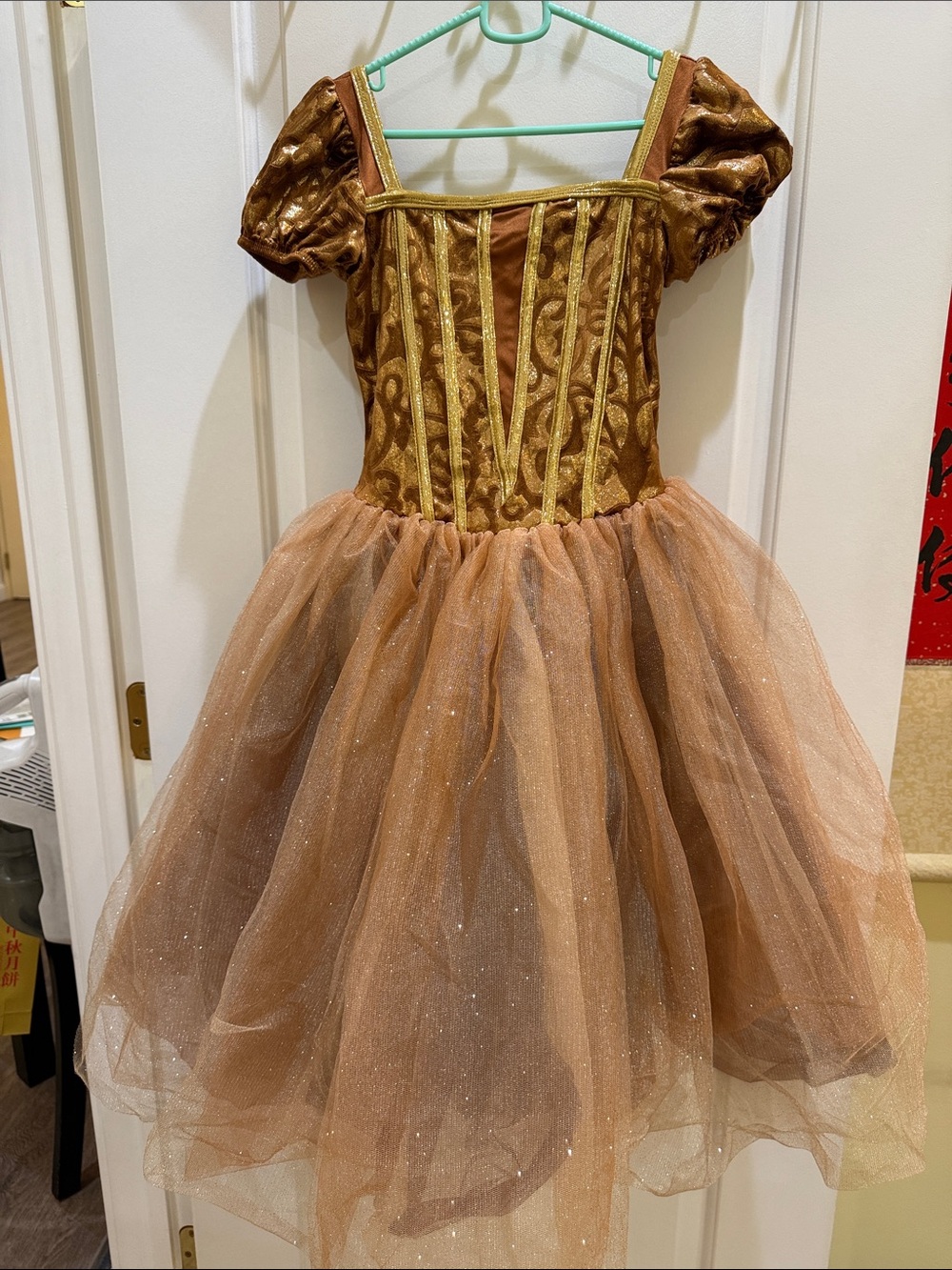 Gold Sparkle Princess Tulle Dress for Kids